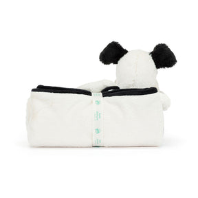 Jellycat Bashful Black & Cream Puppy Blankie (NEW! later in July)