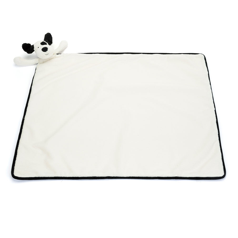 Jellycat Bashful Black & Cream Puppy Blankie (NEW! later in July)